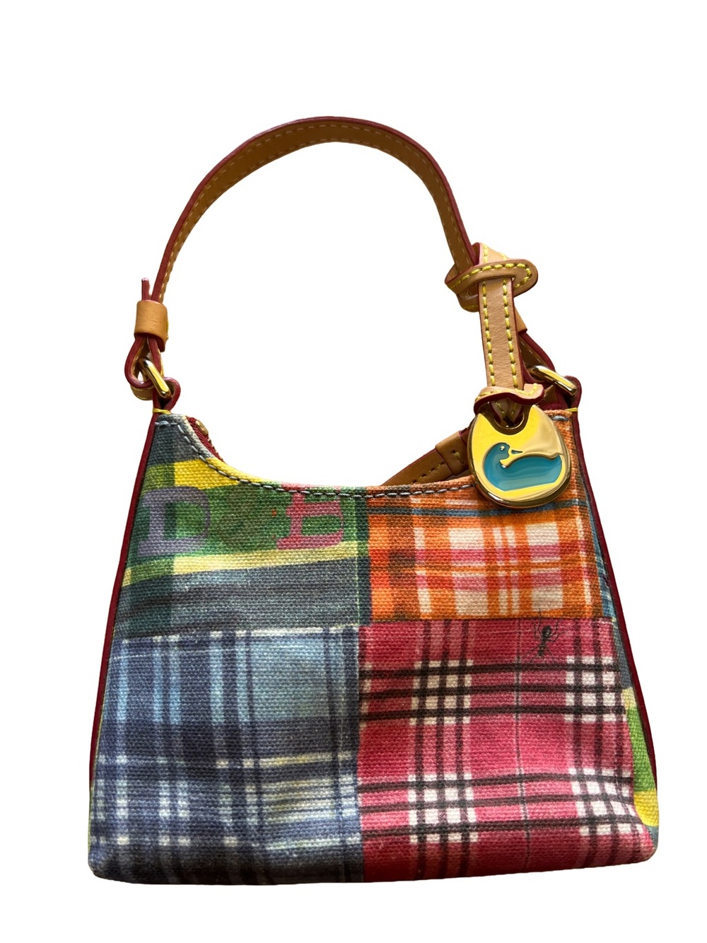 Dooney & Bourke Multicolor Plaid Mini Bag with Duck Charm